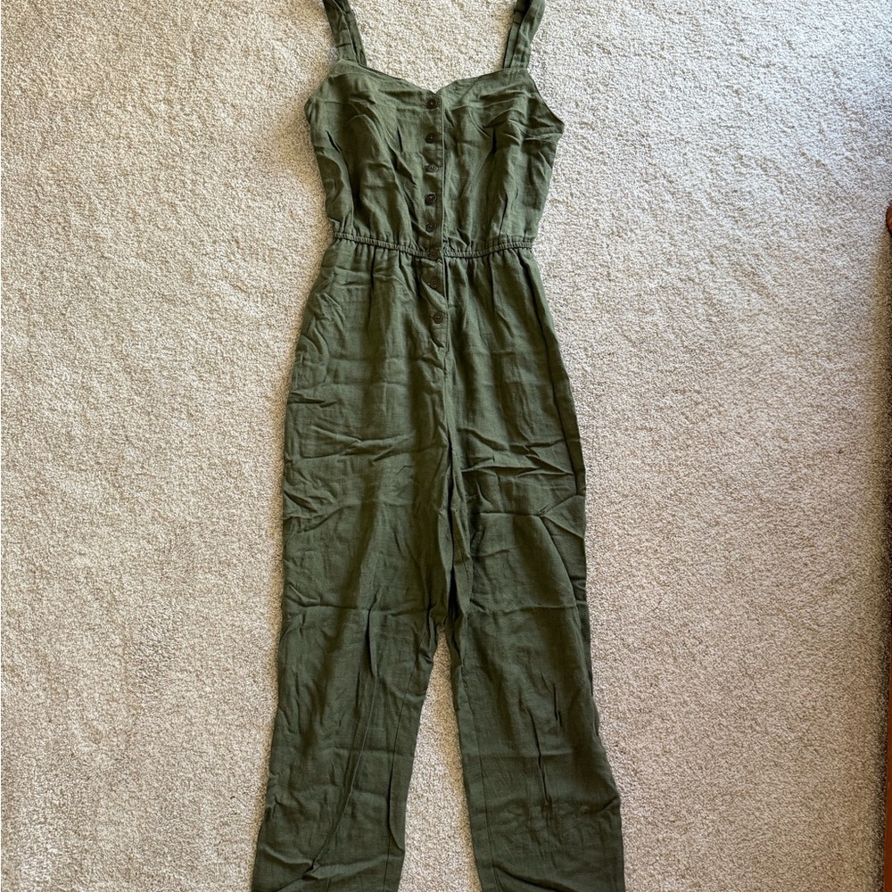 Olive Green Sleeveless Jumpsuit